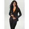 Kurzblazer ANISTON SELECTED, Damen, Gr. 36, orange (schwarz, orange), Jersey, Sweatware, Obermaterial: 65% Polyester, 30% Viskose, 5% Elasthan, gemustert, Jacquardmuster, modisch, figurbetont hüftlang, Langarm, Blazer, mit kleinen Quadraten