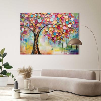 Deco-Panel REINDERS "Life Tree - colourful", bunt (farbe bild(er): bunt), B:140cm H:100cm T:2cm, Holzwerkstoff, Bilder Image