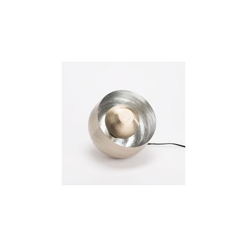 Tischlampe Samuel silber klein E27 25W - Rund Metall Amadeus 22.5x20.5 cm