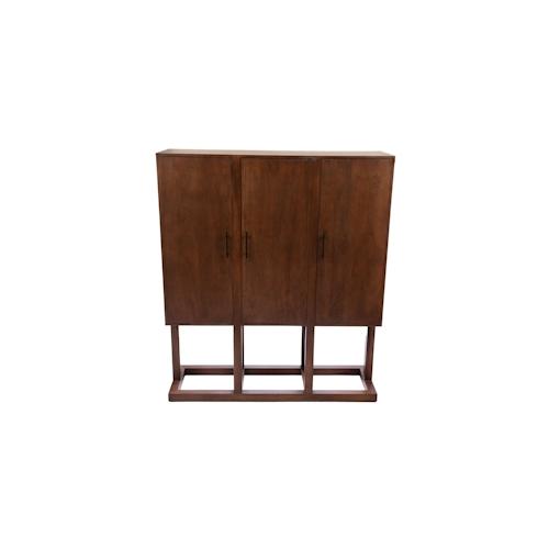 Schrank auf Füßen 3 Türen Popa - Braun Rechteck Holz Amadeus 130x40 cm