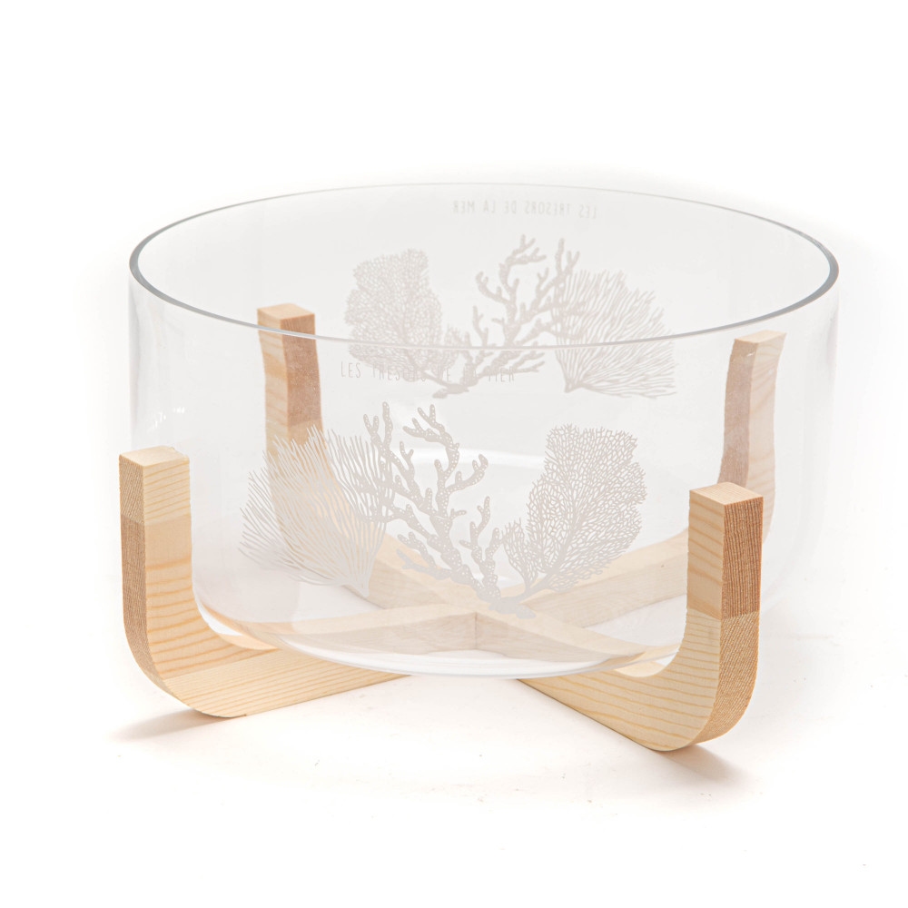 Salatschüssel Glas Coralie 24 cm - Transparent Rund Glas Amadeus 24x27.69 cm Image