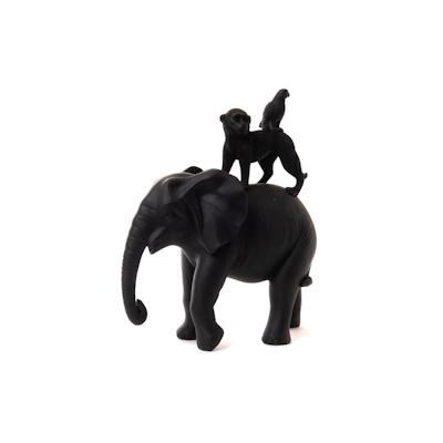 Totem ethnische Tiere schwarz - Anderes Amadeus-Harz 27x12.5 cm Image