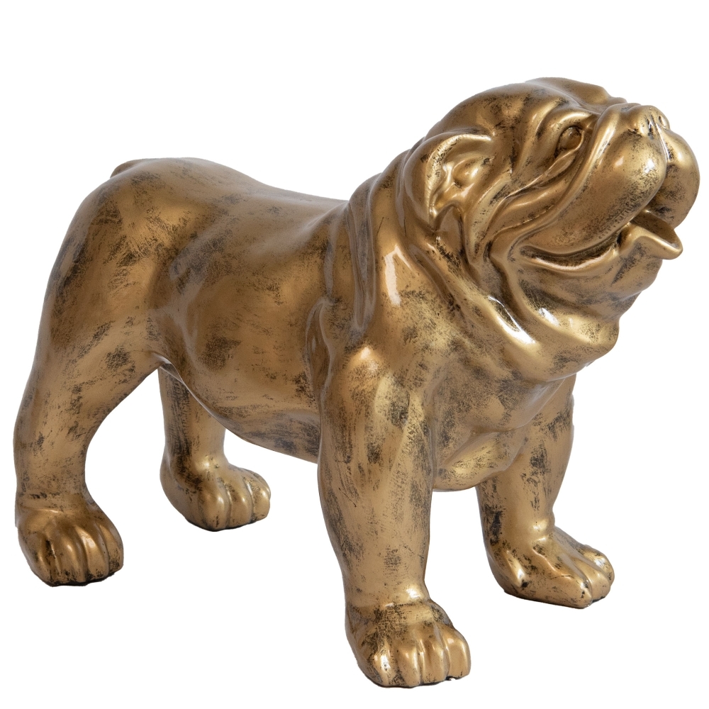 Bulldogge usa gold patina 43 cm - Amadeus Harz 28x58 cm Image