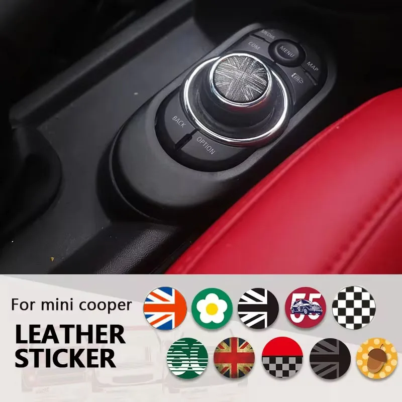 Autocollant de bouton de garniture de couvercle de bouton multimédia de commande centrale de voiture pour mini cooper F56 F55 F57 pour accessoires mini cooper