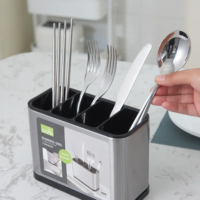 Organisateur de couverts de cuisine, support de couteaux, support de rangement de vidange en plastique, cuillère fourchette baguettes ustensiles de cuisine plateau d'outils de cuisine boîte d'étagère