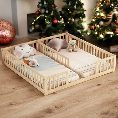 Kid-Friendly Design Twin Size Bed Kids Bed House Bed Frame Floor Bed Wooden Bed