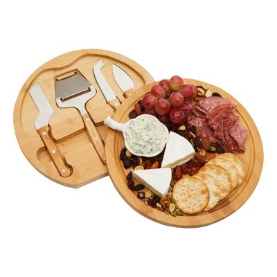 Charcuterie Cheese Cutting Board Set with 4-Piece Knife Tools