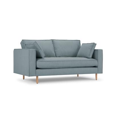 2-Sitzer Sofa aus strukturiertem Stoff, blau
