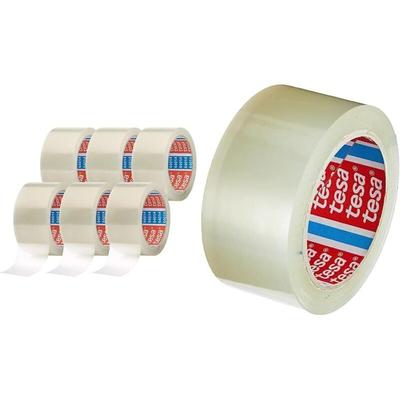 6x Tesa pack 64014 Paketband transparent - Geräuscharmes Paketklebeband zum Verpacken - Packband