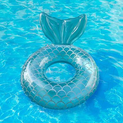 Water Play Equipment Inflatable Pool Float Non Toxic Geometric Pattern PVC Beach Theme Family Outdoor Summer All Adults'
