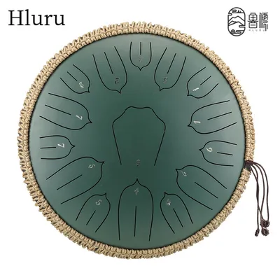 Hluru Music Drum 15 Notes Glucophone Steel Tongue Drum 13 Inch 15 Notes D Tone Ethereal Drum