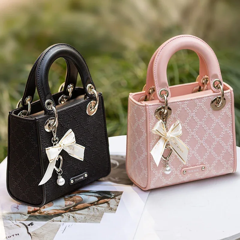 TOUTOU Argyle Jacquard sac à main mode nœud décor sacoche sac à main femmes petit sac fourre-tout marque de luxe sac