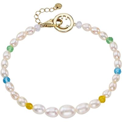 Perlenarmband FIRETTI "Schmuck Geschenk Silber 925 Armschmuck Armband Armkette Smiley", bunt (gelbgoldfarben, gelb, blau