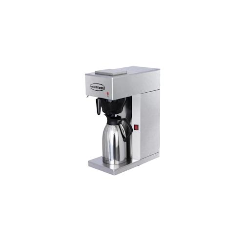 Kaffeemaschine inkl. 2 Thermoskanne 2 Liter | HxBxT 53x20,5x40,5cm | Edelstahl + CHEFGASTRO Geschirrtuch