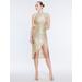 Women's Ilaria Sleeveless Metallic Midi Dress in Gold / XXS | BCBGMAXAZRIA