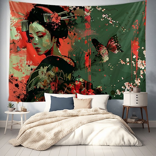 japanischer stil wandteppich kunst dekor decke vorhang hängen nach hause schlafzimmer wohnzimmer dekoration polyester Image