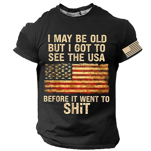 US Amerika 250-Jahr-Jubiläum Veterans Day Männer Patriot Patriotisch Veteran Amerikanische Flagge T-Shirt Kurzarm T-Shirt 3D-Druck Rundhals-Shirt Straßenstil Party Geburtstag Straße Schwarz Blau Image