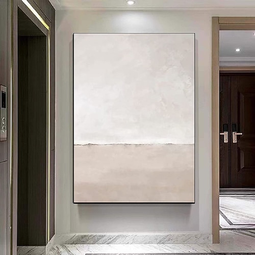 Morandi Stil Ölgemälde handgemachte Wandkunst beige grau Ölgemälde handgemachte abstrakte Landschaft Morandi Farbe Malerei moderne Kunst minimalistisch neutral Wohnkultur gerahmt Leinwand Image