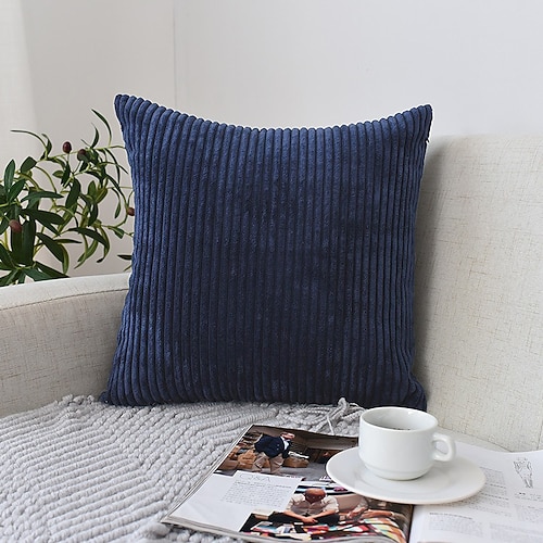 nordischer einfarbiger Cord-Kissenbezug fürs Büro, weiches Kissen ohne Kern, Heim-Wohnzimmer-Sofa-Dekor, grün, orange, rosa, blau Image