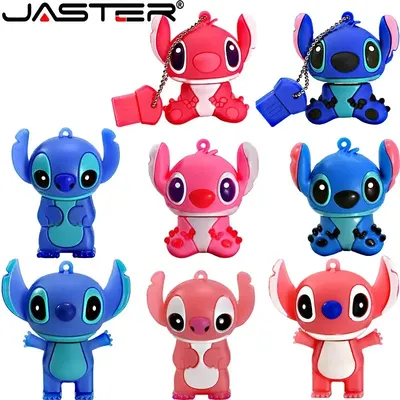 JASTER USB Flash Drives Cartoon Multi Style Cute Doll 64GB Blue 32GB Pink Gift Keychain 16GB Pen