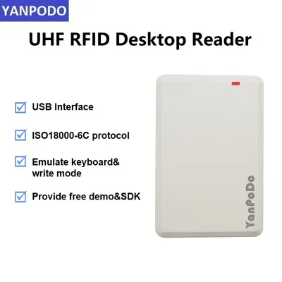 YANPODO USB Programmer UHF RFID Reader and Writer 860-960Mhz with work English SDK Demo Software