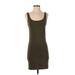 H&M Casual Dress - Mini Scoop Neck Sleeveless: Green Solid Dresses - Women's Size Small