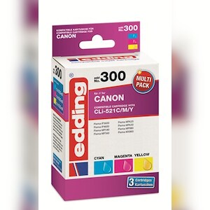 Edding 18-300 Druckerpatrone 3 Stück(e) Kompatibel Cyan, Magenta, Gelb Image