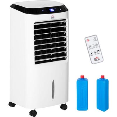 HOMCOM 10L 4 in 1 Mobile Klimaanlage mit Luftbefeuchtung Wasserkühlung Klimagerät Luftkühler 8h
