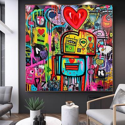 Hand Painted Streets Graffiti Art Abstract Canvas Painting Wall Art Picture For Livig Room Home Decor No Frame