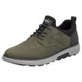 Slip-On Sneaker RIEKER, Herren, Gr. 42, schwarz (khaki, schwarz), Nubukleder, Textil, Lederimitat, sportlich, Schuhe, Slipper, Halbschuh, Freizeitsneaker zum Schlupfen