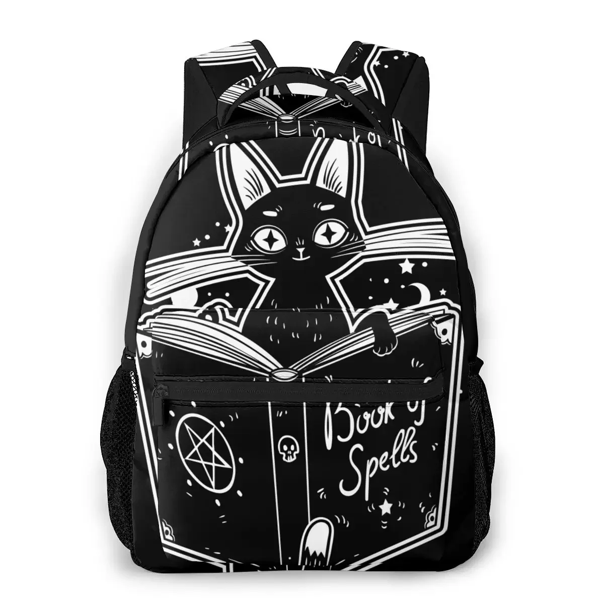 Chat de la sorcière noire lecture le livre de la magie sombre sac d'école sac de voyage pour filles sac à dos avec plusieurs sacs à dos pour femmes à utiliser