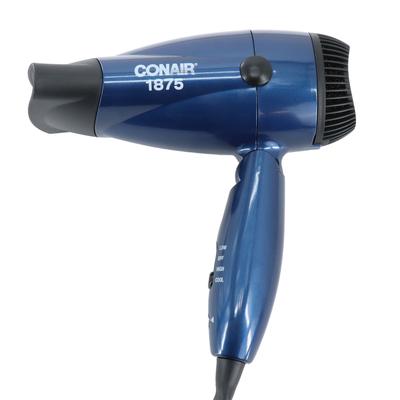 Conair 2 Speed Dual voltage 1875 Watt Compact Folding Ionic Hair Dryer in Dark Blue