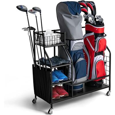 4 in 1 Golf-Organizer, Golfschläger-Organizer mit Rollen, für 2 Golftaschen & Golf-Zubehör, Image