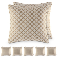 Amagohome Dekokissen 40x40cm 12-teilig Set 2 x 6 VE Sofakissen Zierkissen Baumwolle u. Jute natur Image