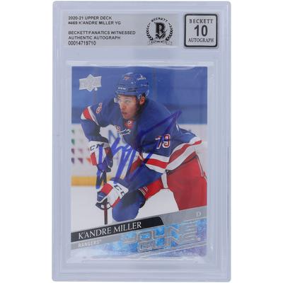 K'Andre Miller, New York Rangers, signierte 2020-21 Upper Deck Young Guns #469, Beckett Fanatics bezeugte authentifizierte 10 Rookie-Karte Image