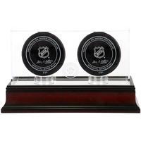 Winnipeg Jets Mahagoni Zwei Hockey Puck Logo Vitrine