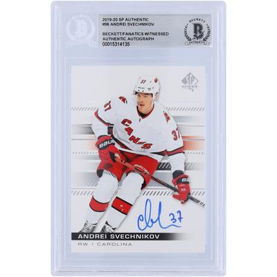 Andrei Svechnikov Carolina Hurricanes signierte 2019-20 Upper Deck SP Authentic #96 Beckett Fanatics bezeugte authentifizierte Karte Image