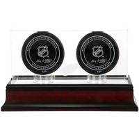 Detroit Red Wings Mahagoni Zwei Hockey Puck Logo Vitrine