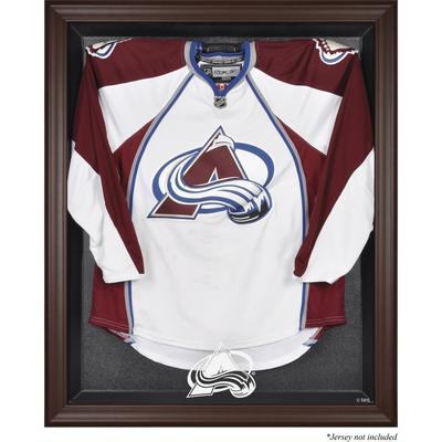 Vitrine mit Logo-Trikot von Colorado Avalanche in Braun mit Rahmen Image