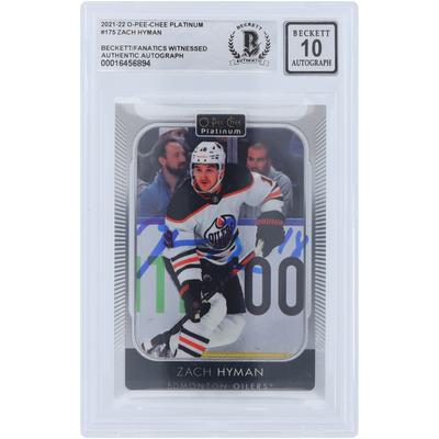 Zach Hyman Edmonton Oilers signiert 2021-22 Upper Deck O-Pee-Chee Platinum #175 Beckett Fanatics bezeugt authentifiziert 10 Karte Image