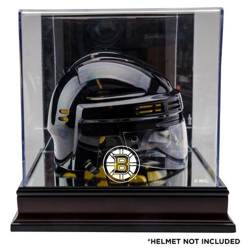 Boston Bruins Mini-Helmvitrine mit Mahagoni-Logo