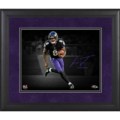 Lamar Jackson Baltimore Ravens Gerahmtes 11" x 14" Spotlight-Foto - Faksimile-Signatur Image