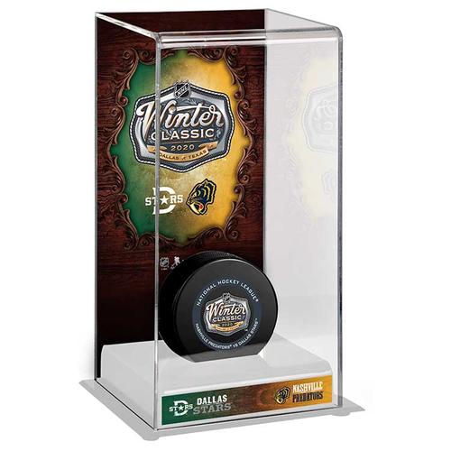 Nashville Predators vs. Dallas Stars 2020 NHL Winter Classic Deluxe Großer Hockey-Puck-Vitrine