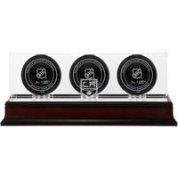 Los Angeles Kings Mahagoni Drei Hockey Puck Logo Vitrine