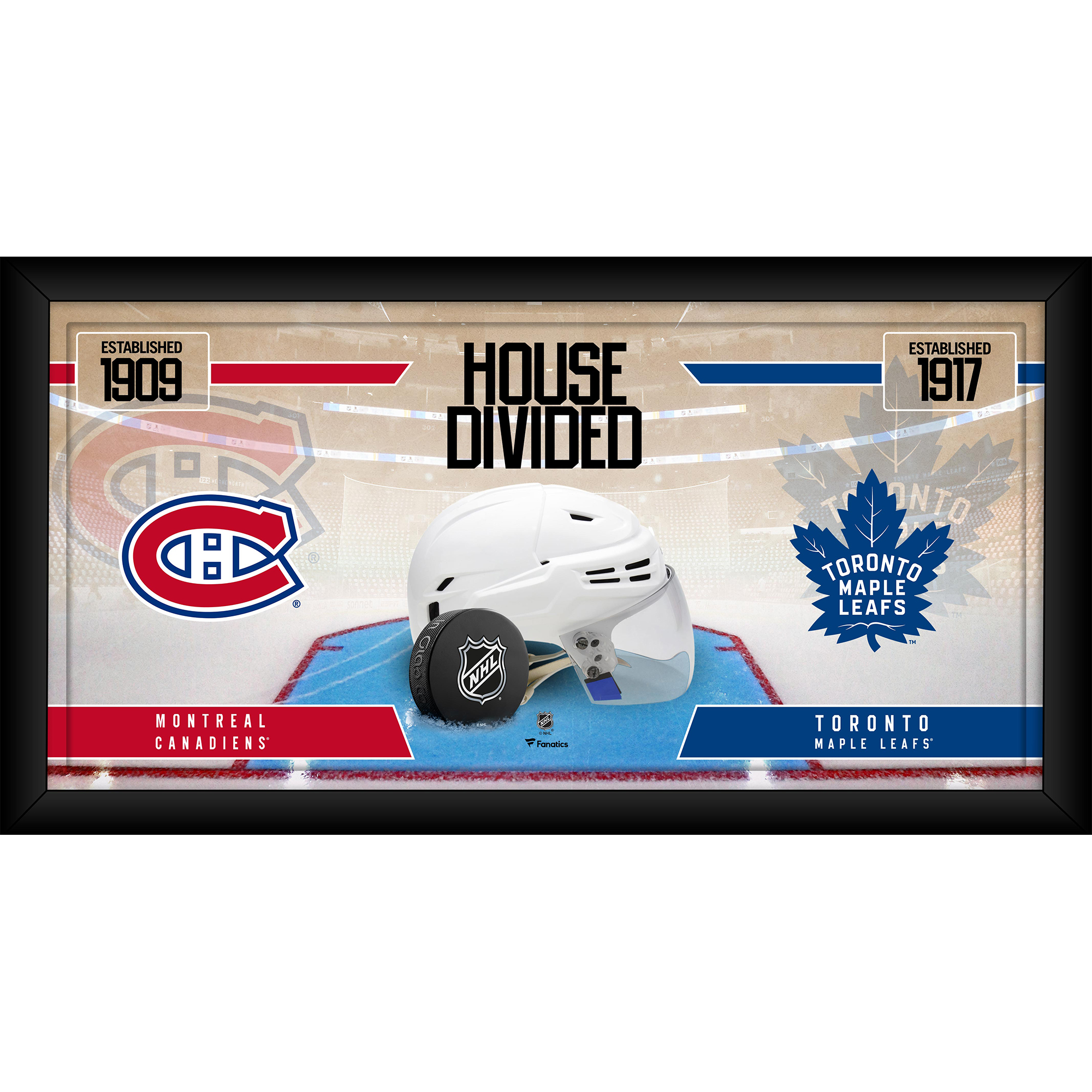 Montreal Canadiens vs. Toronto Maple Leafs Gerahmte 10" x 20" Haus geteilte Hockey-Collage Image