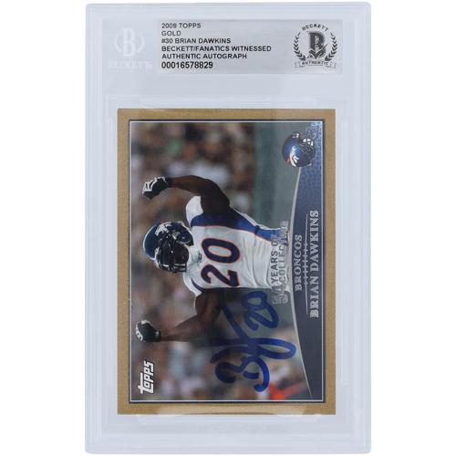 Brian Dawkins Denver Broncos Autogrammkarte 2009 Topps Gold #30 #/2009 Beckett Fanatics bezeugte authentifizierte Karte