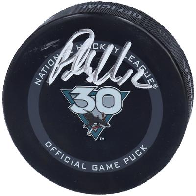 Patrick Marleau San Jose Sharks Autogramm-Puck zum 30. Jubiläum der Saison, offizieller Spielpuck Image