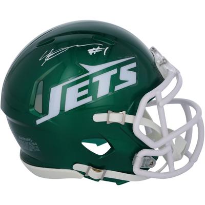 Ahmad Sauce Gardner New York Jets signierter Throwback 1965-77 Speed Mini Helm Image