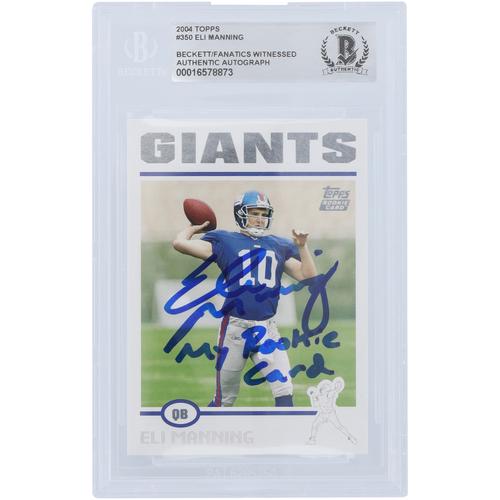 Eli Manning New York Giants signierte 2004 Topps #350 Beckett Fanatics bezeugte authentifizierte Rookie-Karte mit 