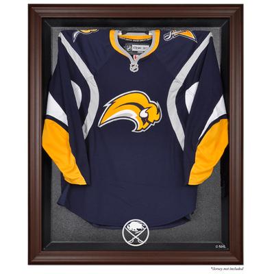 Vitrine mit Logo-Trikot der Buffalo Sabres in Braun mit Rahmen Image